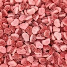 Fizzy strawberry hearts